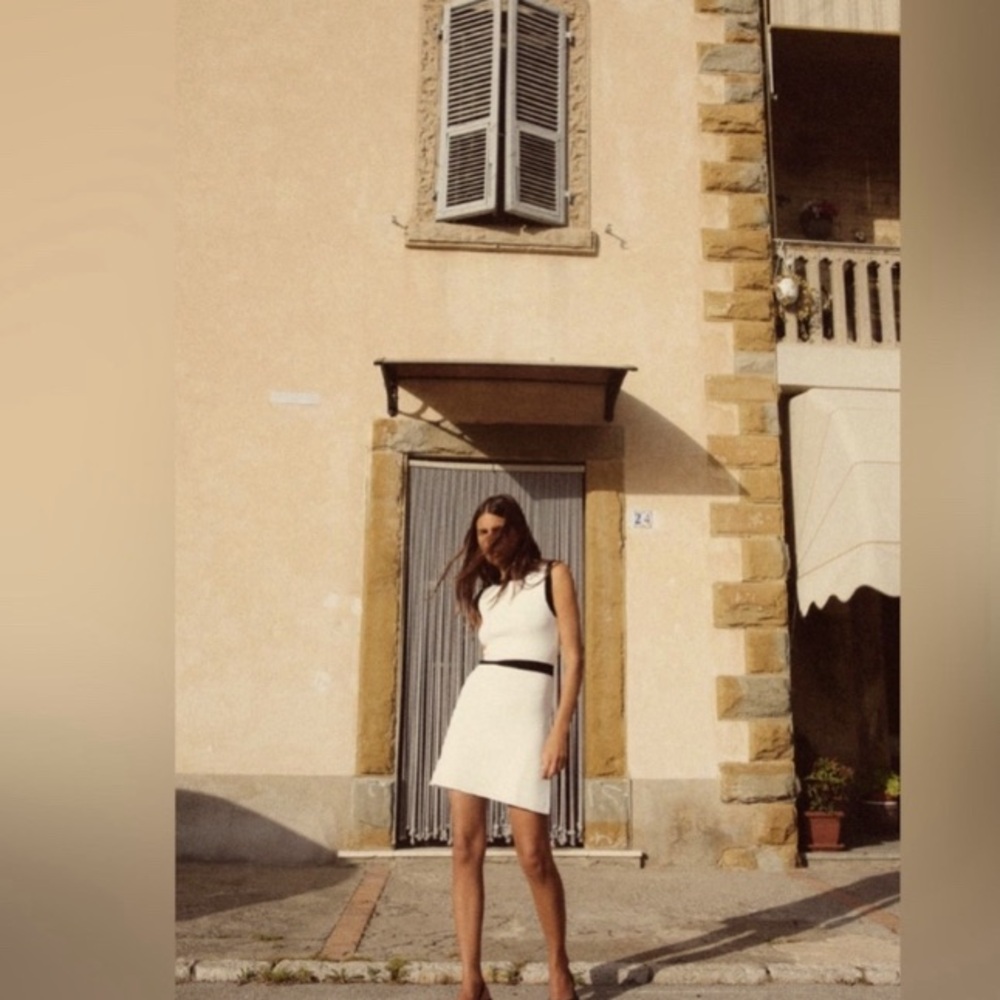 Zara white knit dress very chique